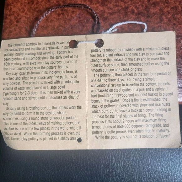 Indonesian pottery from Lombak Fish Dish Sand Art Piece 12 X 12 Has Brochure - Picture 5 of 10